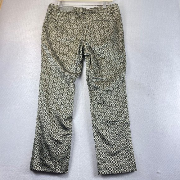 NWT ANN TAYLOR Factory Signature Womens 12 Gold Metallic Straight Ankle Pants - Picture 10 of 10